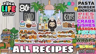 ALL FOOD RECIPES in Toca Life World  80 RECIPES UPDATED  TOCA BOCA  Monica Winsleth [upl. by Eldoree655]