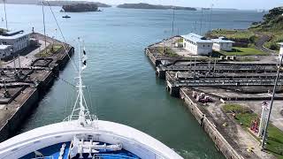 Panama Canal Last gate opening Gatun Lake 121523 [upl. by Wit]