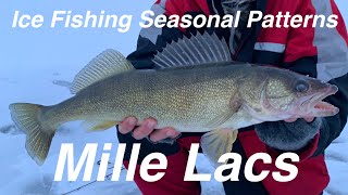 Mille Lacs Ice Fishing Seasonal Patterns Walleye Perch Pike and Tullibee [upl. by Akinorev]