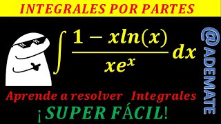 INTEGRALES  INTEGRAL POR PARTES EJERCICIO 14  integral de 1xlnxxexdx shorts [upl. by Naneik]