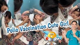 Part  2 Polio Vaccine Cute Baby At Hospital With Mother Baby Cry [upl. by Ridan]