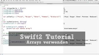 Swift2 Tutorial 17 Arrays in Swift [upl. by Nerac544]