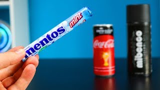 Kann flüssiges Gummispray Mentos vor Coca Cola schützen Experiment [upl. by Eelatsyrc134]