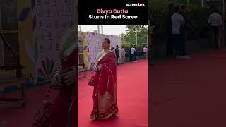 Divya Dutta Makes Heads Turn At IFFI 2023 As She Arrives In Red Saree In This Viral Video IFFI 2023 [upl. by Bozuwa]