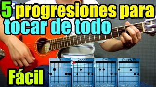 Las 5 progresionescombinaciones de acordes más usadas en la guitarra [upl. by O'Shee571]