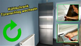 Siemens  Bosch Kühlschrank Türanschlag ändern Anleitung  Türanschlag beim Kühlschrank wechseln [upl. by Aryek65]