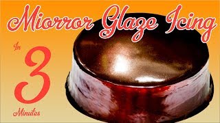 3 Min Chocolate Mirror Glaze Icing Recipe Eggless Easy Mirror Glaze Cake Recipe Cake Tutorial [upl. by Ecinerev]