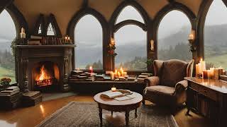 Cozy Hobbit Reading Room in the Mountains  Calming Post Rock Music Ambiance amp Background [upl. by Beniamino]