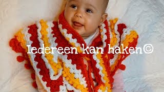 ♥️ Iedereenkanhaken poncho oeteldonk crochet Rosaponcho picot easy stokjes hakenlosse [upl. by Greeson]