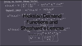 Hicksian Demand Functions and Shephards Lemma [upl. by Nahtanohj955]