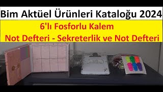 Bim Aktüel Ürünleri Kataloğu 2024  6lı Fosforlu Kalem ve Not Defteri  Kırtasiye ürünleri keşfet [upl. by Ahsik]