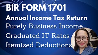 BIR FORM 1701 ANNUAL INCOME TAX RETURN 2023  ITEMIZED DEDUCTIONS [upl. by Cappello]