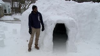 Ohio man builds igloo featuring multiple rooms — and he’s not done yet [upl. by Oiracam29]