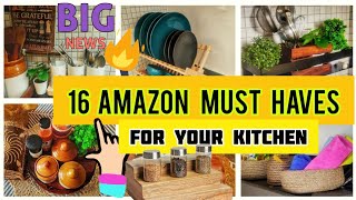 16 AMAZON Finds For Your Kitchen🏵️Space Saving Kitchen Organization💡Decor Items Amazon Best Buy [upl. by Sucramej]