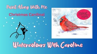 Christmas Cardinal in Watercolour [upl. by Maharg]