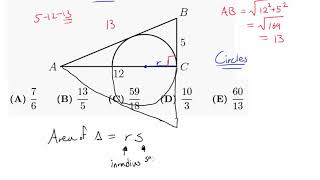 2017 AMC 8 Problem 22 Triangle Area Incircle [upl. by Asereht]