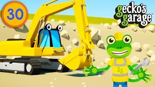 Excavators For Children  Geckos Garage  Construction Trucks For Kids  Educational Videos [upl. by Michaela]