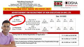 OMCL Govt STAFF NURSE Recruitment 2023  Odisha Govt Nursing Vacancies 2023 [upl. by Enilemme]