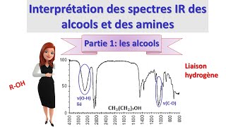 spectroscopie IR 10  comment interpréter le spectre IR des alcools et des amines 1 alcools [upl. by Yerffoj538]