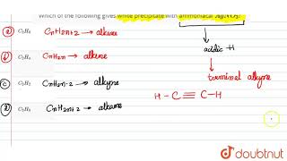 Which of the following gives white precipitate with ammoniacal AgNO3 [upl. by Ahseile]