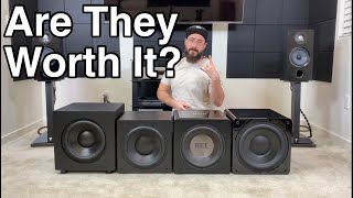 Cheap vs Expensive Subwoofers Review Emotiva SE12 Rythmik L12 REL HT1205 SVS SB3000 [upl. by Matless]