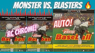 🔥Monster vs Blaster Boxes ⚾️ 2024 Topps Heritage  Hits Galore Auto and More [upl. by Ecraep370]