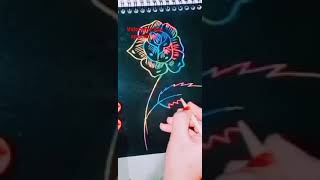 scratch note Flower drawing😯🤗 Flower drawing on scratch note shortsyoutubeshorts [upl. by Cida]