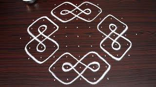 Simple Sikku kolam with 11 dots  Easy melika muggulu designs  chukkala muggulu [upl. by Anavlys]