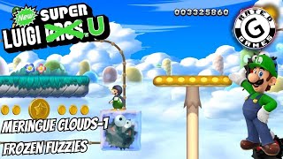 New Super Luigi U 🟩 Meringue Clouds1  Frozen Fuzzies 🪙🪙🪙 ALL Star Coins [upl. by Waers]