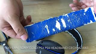 Замена накладки  Replacemant Headband on Sony Wireless Stereo Headset 20 CECHYA0083 GOLD PS3 PS4 [upl. by Engelhart]