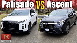 Subaru Ascent vs Hyundai Palisade  Which Crossover is Better  MPG Compared [upl. by Tasiana719]