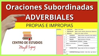 ORACIONES SUBORDINADAS ADVERBIALES [upl. by Malti]