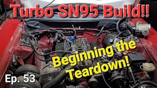 Teardown begins to fix the headgasket Budget GT45 Turbo Mustang [upl. by Schwejda]