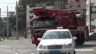 Hoogwerker Brandweer Capelle Aan de Ijssel met Spoed naar een Gebouwbrand [upl. by Krantz]