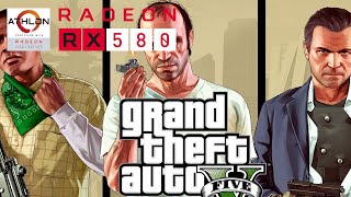 Grand Theft Auto V  Athlon 200GE  RX 580 4GB [upl. by Ahseket]