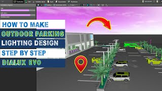 HOW TO MAKE OUTDOOR PARKING LIGHTING DESIGN STEP BY STEP DIALUX EVO [upl. by Eillat]