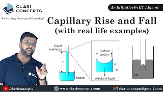 Capillary Rise and Fall explained with real life examples  Hindi [upl. by Dry]