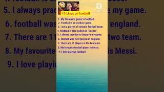 10 Lines On Football  Football footboll bookland class tenlinesessay tenlines essay [upl. by Leinahtam834]