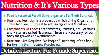 Nutrition amp Its Various Types  Jkssb Female Supervisor Exam 2022  lecture 1 [upl. by Ieppet350]