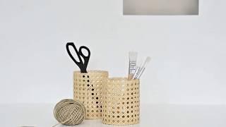 DIY Rattan Pen Pot [upl. by Rihat]