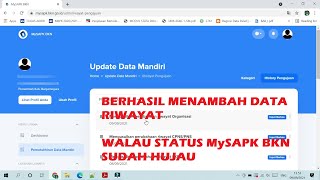 Berhasil Trik Cara Menambah Input Data di Update Riwayat MySAPK Walau Status Sudah Hijau Selesai [upl. by Annairam]