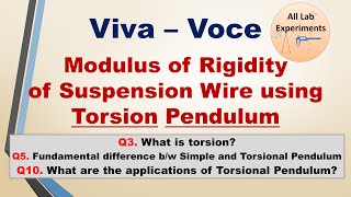 Torsional Pendulum  Modulus of Rigidity  Viva Voce [upl. by Kcirret768]