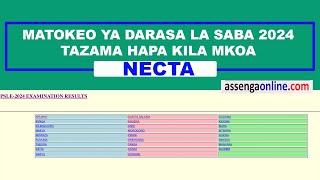 TAZAMA HAPA MATOKEO YA DARASA LA SABA 2024 MIKOA YOTE TANZANIA [upl. by Oletta826]