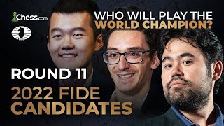 2022 FIDE Candidates  Fabiano Hikaru and Ding Race For Critical Silver  R1114 [upl. by Asilej580]