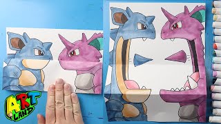 How to Draw Nidoqueen vs Nidoking Folding Surprise [upl. by Enitsej]