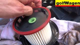 VW Golf 7 how to change fuel filter 100 detailed wo VCDSVAG too [upl. by Enerual]