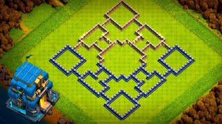 Diseño de aldea de Ayuntamiento 12  Th12  Subida de copas  Aldea Híbrida  Clash Of Clans [upl. by Gherardo398]