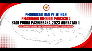 Pendidikan dan Pelatihan Pembinaan Ideologi Pancasila Bagi Purna Paskibraka 2023 Angkatan II [upl. by Anitap696]