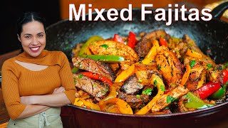 How to make Chicken and steak fajitas  Tender Mixed Fajitas  Villa Cocina [upl. by Aratal]