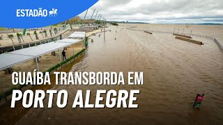 Nível do Guaíba transborda em Porto Alegre e água atinge áreas de lazer veja [upl. by Midas]